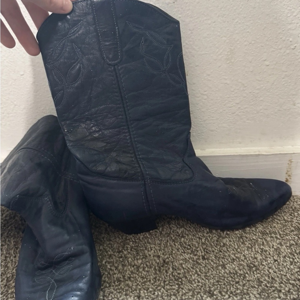 Women’s Cowgirl Boots Blue With Tassel Size 9